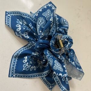 Blue Paisley Hair Clip